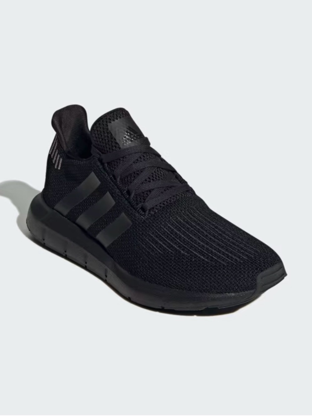 adidas Black Knit Athletic Sock-Style Shoe swift run 1.0
